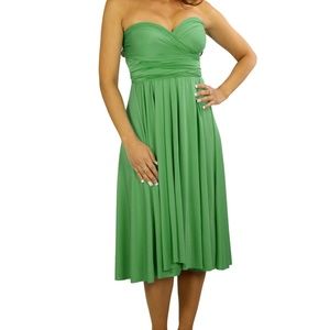 LUSTIC GREEN BRIDESMAID CONVERTIBLE WEDDING DRESS